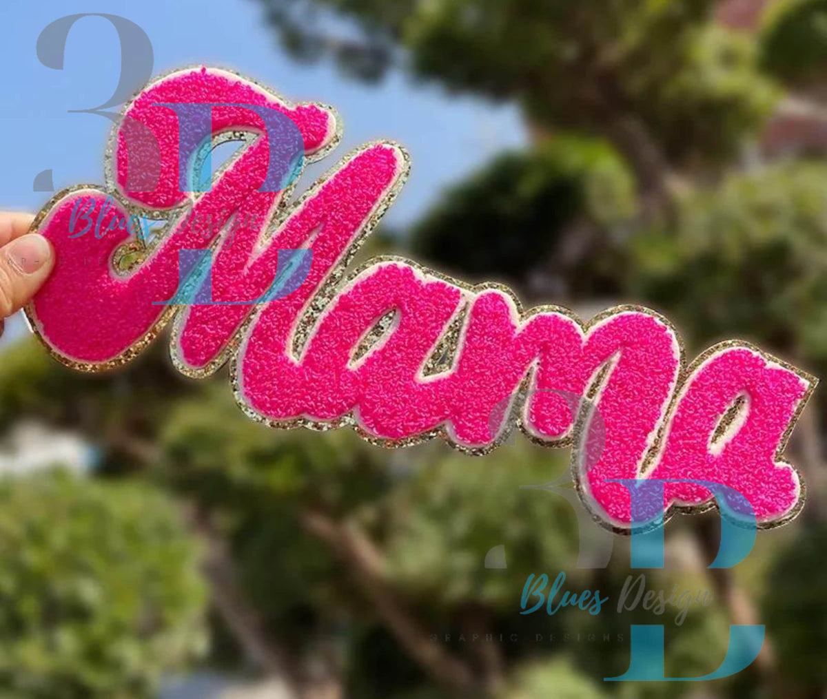 Hazel Blues® |  Mama Hot Pink Iron-on Patch