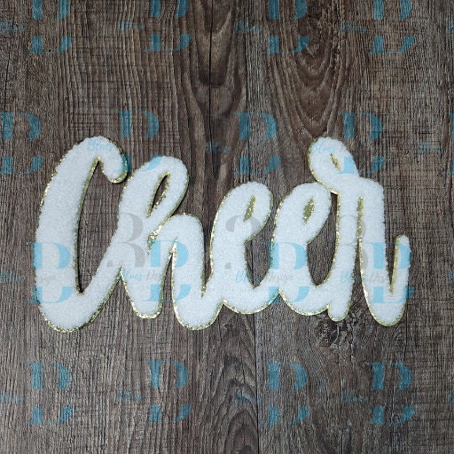 Hazel Blues® |  5 Colors | Cheer Script Chenille Iron-On Patch