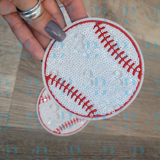 Hazel Blues® |  4" Baseball Sequin Iron-on Patch