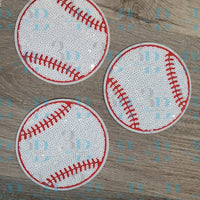 Hazel Blues® |  4" Baseball Sequin Iron-on Patch