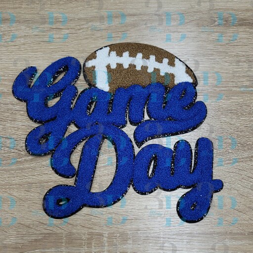 Hazel Blues® |  FOOTBALL Black Glitter Backing | 7 colors |  Iron-on Patch