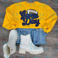 3Blues Designs |  3Blues Designs |  6 Colors | Game Day with Football Chenille Iron-on Patch