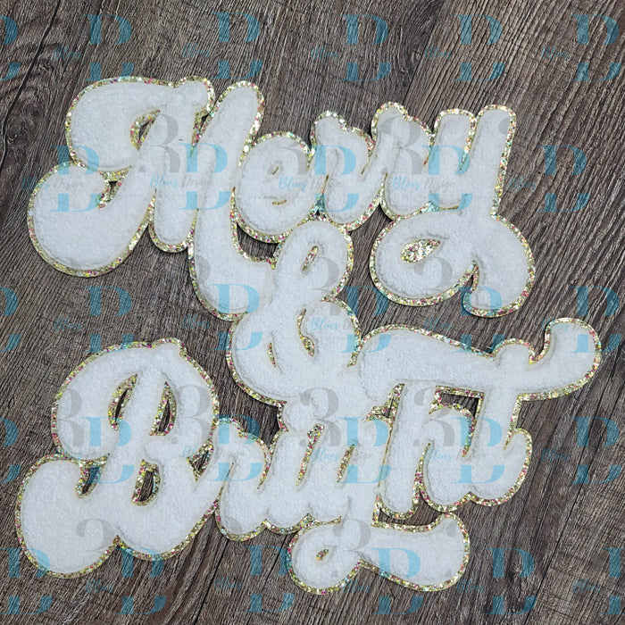 Hazel Blues® | 3 colors | Merry and Bright Script Iron-on Patch