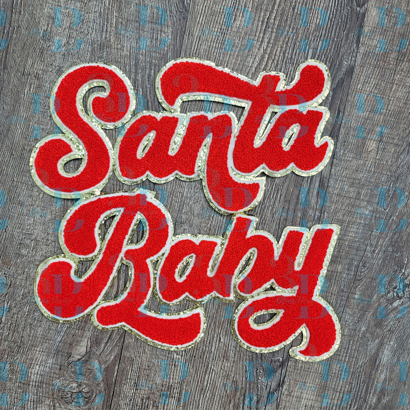 Hazel Blues® | 5 Colors | Santa Baby Script Iron-on Patch