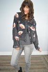 Hazel Blues® |  Football Sequin Embroidery Corduroy Jacket | 8 COLORS