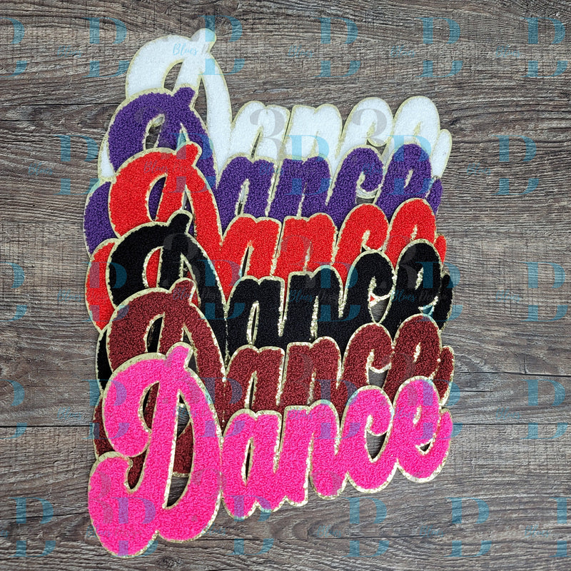 Hazel Blues® |  Dance Script Chenille Iron-On Patch