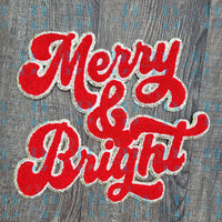 Hazel Blues® | 3 colors | Merry and Bright Script Iron-on Patch