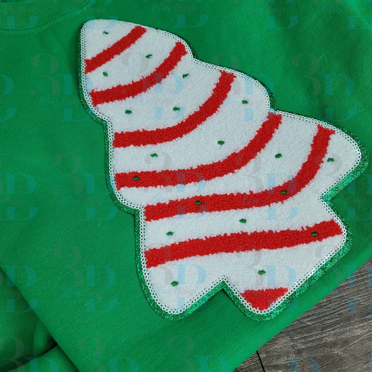 Hazel Blues® |  Debbie Cake Christmas Tree Iron-on Patch