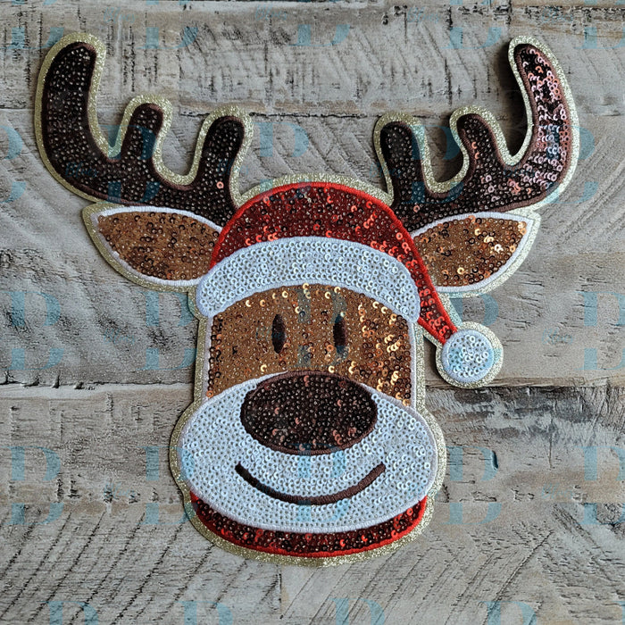 3Blues Designs |   Reindeer Sequin Iron on Patch