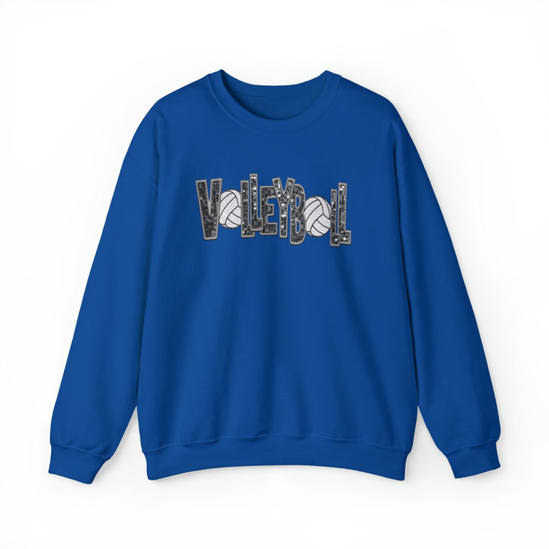 3Blues Designs |  3Blues Designs |  Volleyball Faux Chenille Sequin Patches Sweatshirt