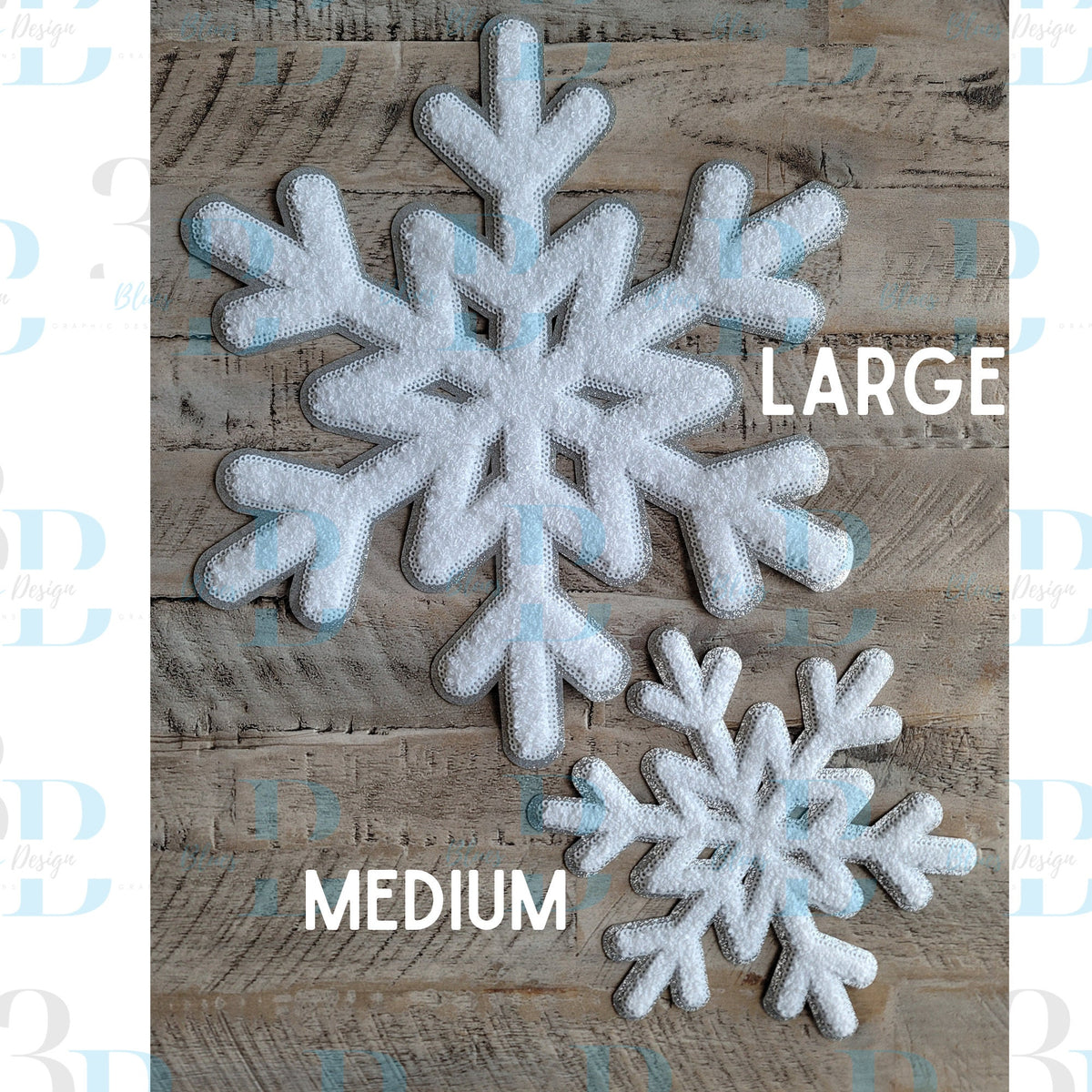 3Blues Designs |  3Blues Designs | 2 Sizes | Snowflake Iron on Patch