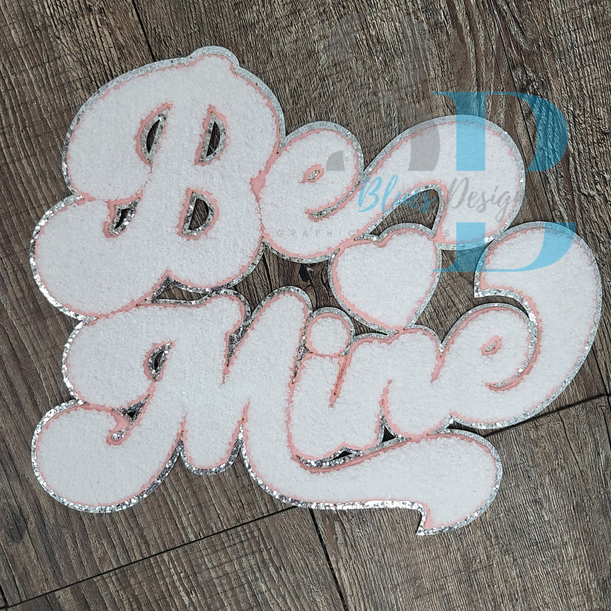 3Blues Designs |  3Blues Designs | 4 Colors | Be Mine Chenille Iron-on Patch