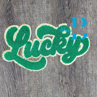 Hazel Blues® |  LUCKY script Iron-on Patch