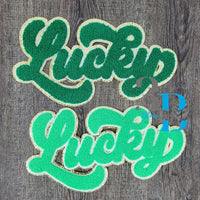 Hazel Blues® |  LUCKY script Iron-on Patch