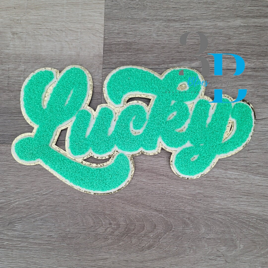 Hazel Blues® |  LUCKY script Iron-on Patch