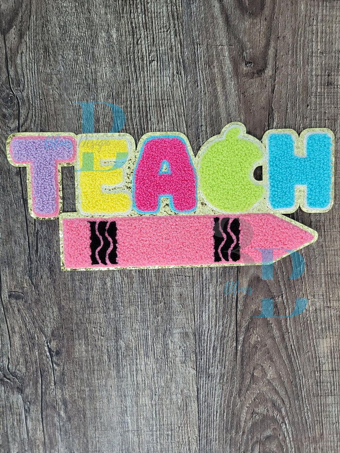 Hazel Blues® | TEACH Chenille Iron-on Patch