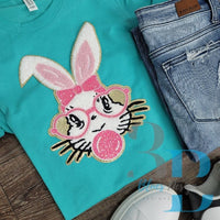 Hazel Blues® |  Bunny Easter Large Bunny Chenille Iron-on Patch