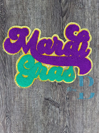 3Blues Designs |   Mardi Gras Chenille Iron-on Patch