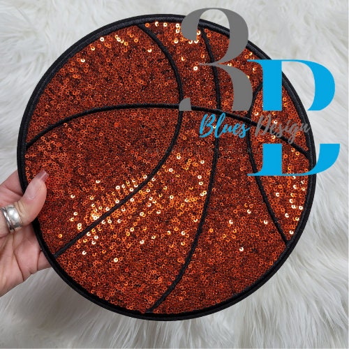 Hazel Blues® |  XXLARGE  Basketball Sequin Iron-on Patch