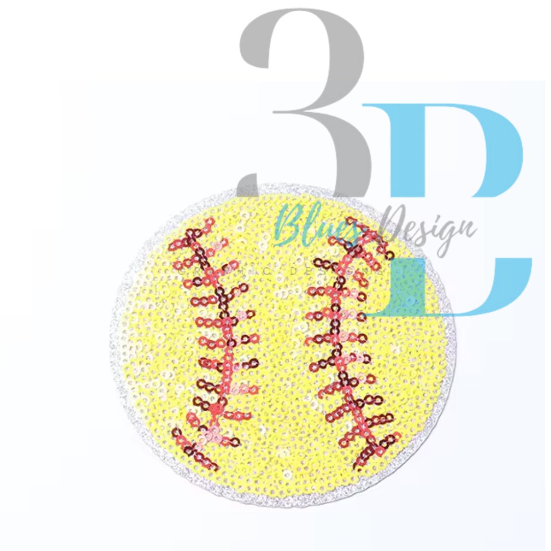 Hazel Blues® |  Softball Sequin Patch and/or Sequin Bats Iron-on Patch