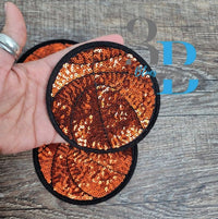 3Blues Designs |   4" Basketball Sequin Iron-on Patch