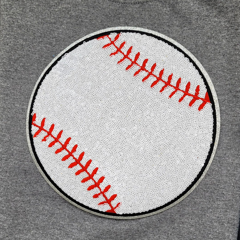 Hazel Blues® | Large Baseball Sequin Patch Tee
