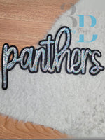Hazel Blues® |  Panthers Script Sequin Iron-on Patch