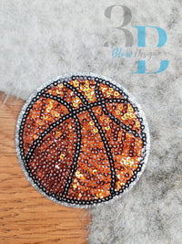 Hazel Blues® |  3" Basketball Sequin Iron-on Patch