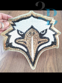 Hazel Blues® |  Eagles Sequin Mascot Face Sequin Iron-on Patch