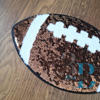 Hazel Blues® |  XLarge Brown Football Large Sequin Iron-on Patch