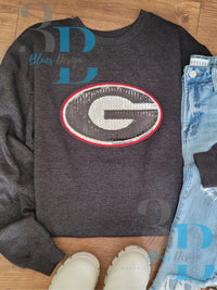 Hazel Blues® |  University of Georgia G Sequin Iron-on Patch