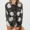Hazel Blues® |  Baseball Sequin Embroidery Corduroy Jacket
