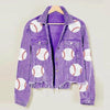 Hazel Blues® |  Baseball Sequin Embroidery Corduroy Jacket