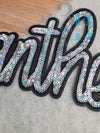 Hazel Blues® |  Panthers Script Sequin Iron-on Patch