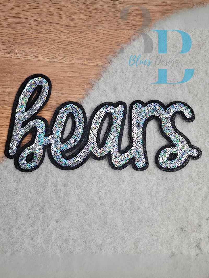 Hazel Blues® |  Bears Script Sequin Iron-on Patch