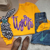 Hazel Blues® |  Sequin Tigers Mascot Patch Sweatshirts - up to 5XL