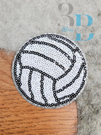 3Blues Designs |  3Blues Designs | 3 inch Volleyball Sequin Iron-on Patch