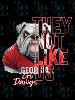 3Blues Designs |   Hazel Blues® |  Georgia Bulldogs, University of Georgia They Not Like Us graphic for tshirts tumblers tote bags, png