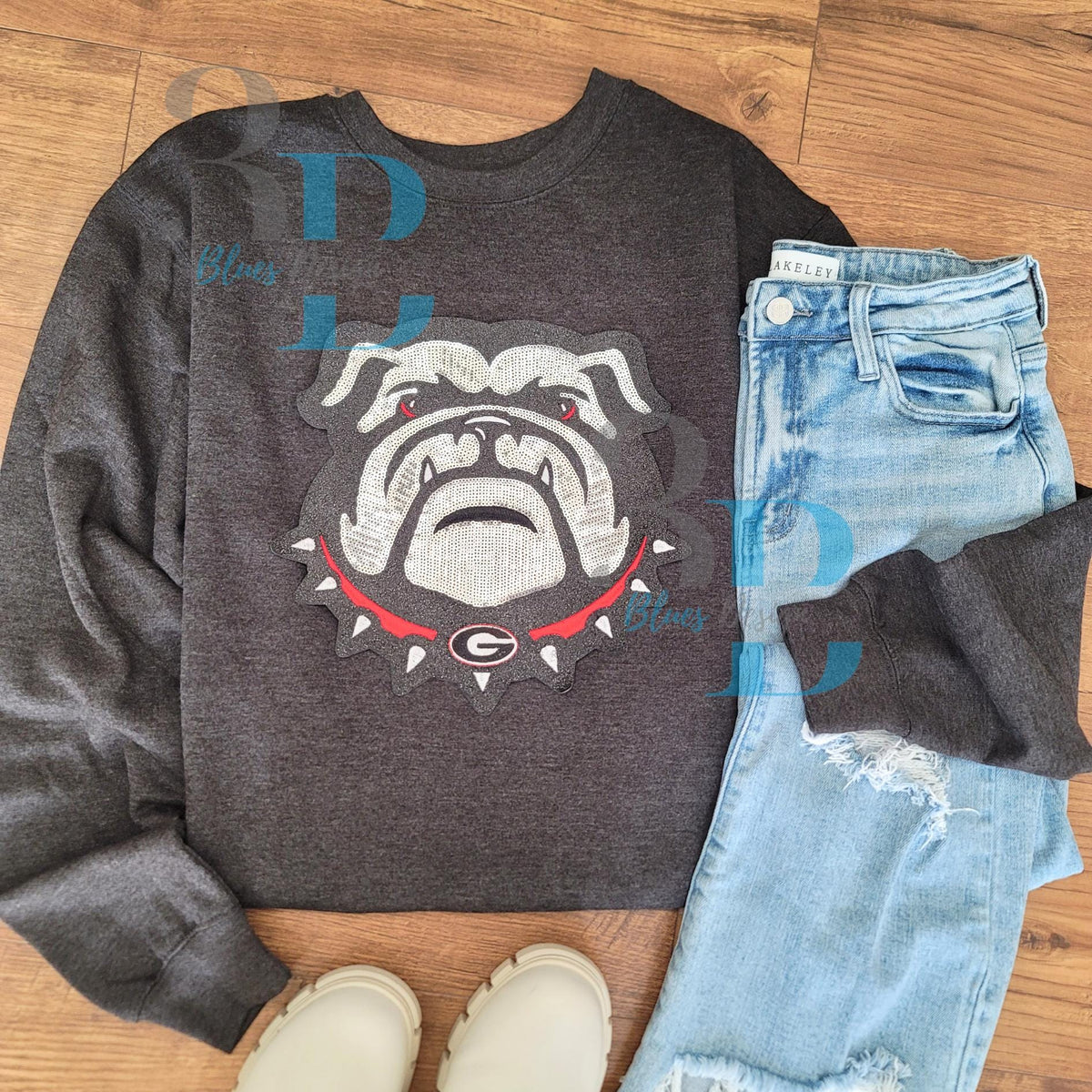 3Blues Designs |   Hazel Blues® |  Bulldog Mascot Sweatshirt