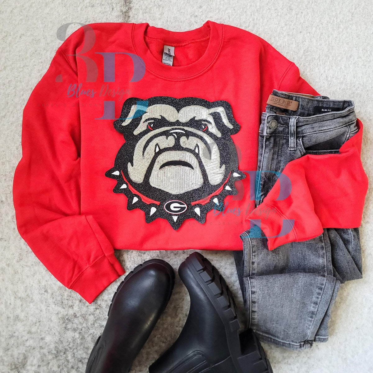 3Blues Designs |  Hazel Blues® |  Bulldog Mascot Sweatshirt