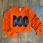 Hazel Blues® |  BOO Sequin Patch Sweatshirt OR Tee - up to 5XL