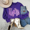 Hazel Blues® |  Sequin Tigers Mascot Patch Sweatshirts - up to 5XL