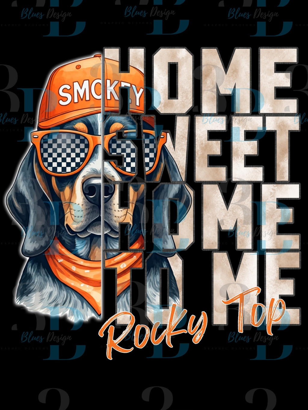Hazel Blues® |  Tennessee Vols | Rocky Top | Home Sweet Home | Smokey distressed Tennessee Volunteers design distressed graphic for tshirts  png