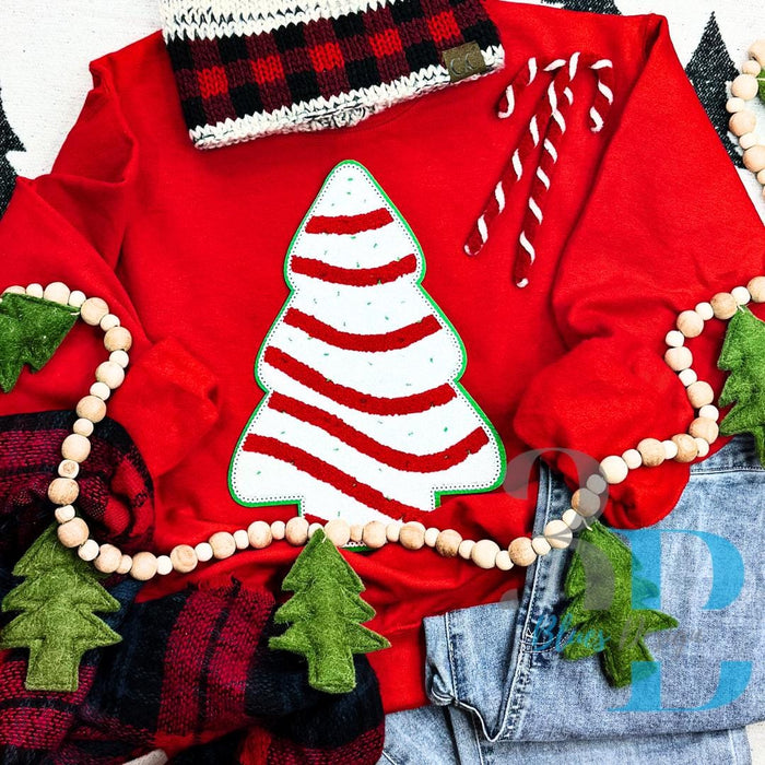 Hazel Blues® |  Debbie Cake Christmas Tree Sweatshirt