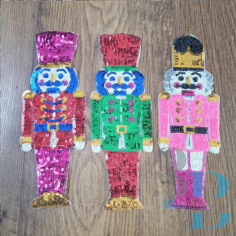 3Blues Designs |  3Blues Designs | Sequin Nutcrackers Iron on Patch