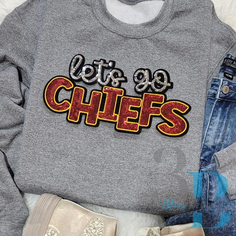 Hazel Blues® | Let’s Go Chiefs Sequin Iron-on Patch