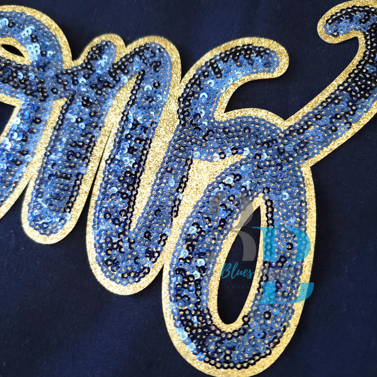 Hazel Blues® |  Lions Sequin Patch, Navy & GOLD Glitter Iron-on Patch