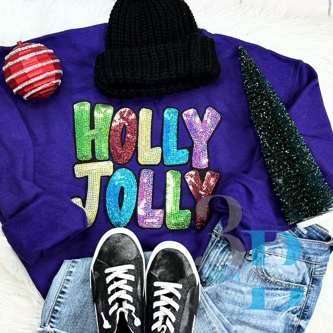 3Blues Designs | Holly Jolly Sequin SWEATSHIRT