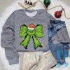 Hazel Blues® |  Grinchhhyy Face Bow Christmas Sequin & Chenille Iron-on Patch