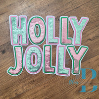 Hazel Blues® |  Pastel Holly Jolly Sequin Iron-on Patch